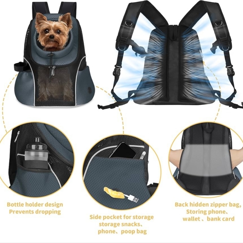 Pet Carrier Backpack with Mesh Window - Picture 3 of 16
